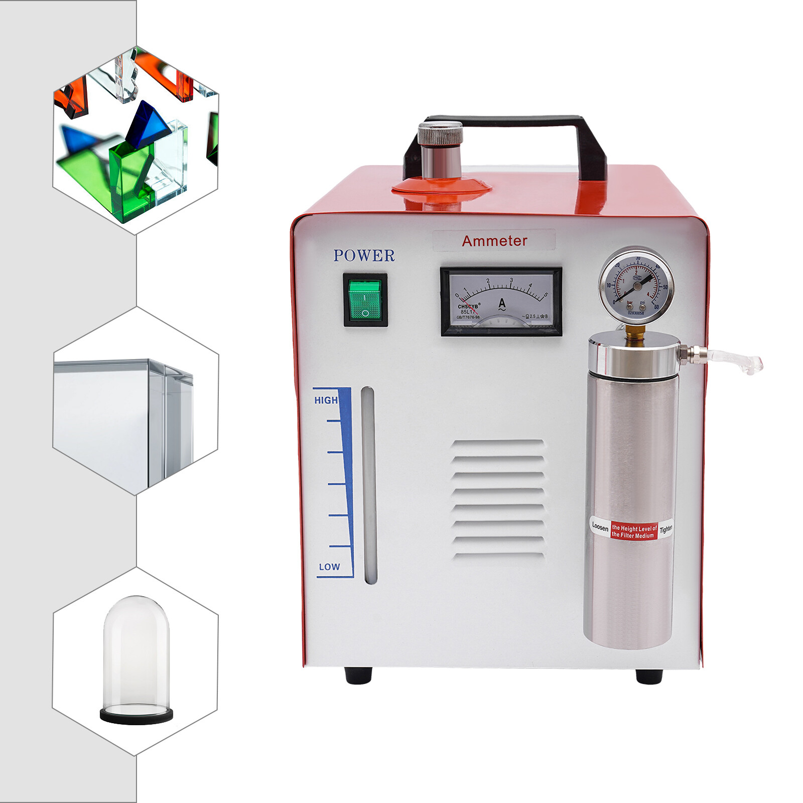 65L Acrylic Oxygen Hydrogen HHO Welder HG60B Polishing Machine with Flame Torch