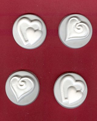 Hearts disc plaster of Paris painting project. Set of 6!