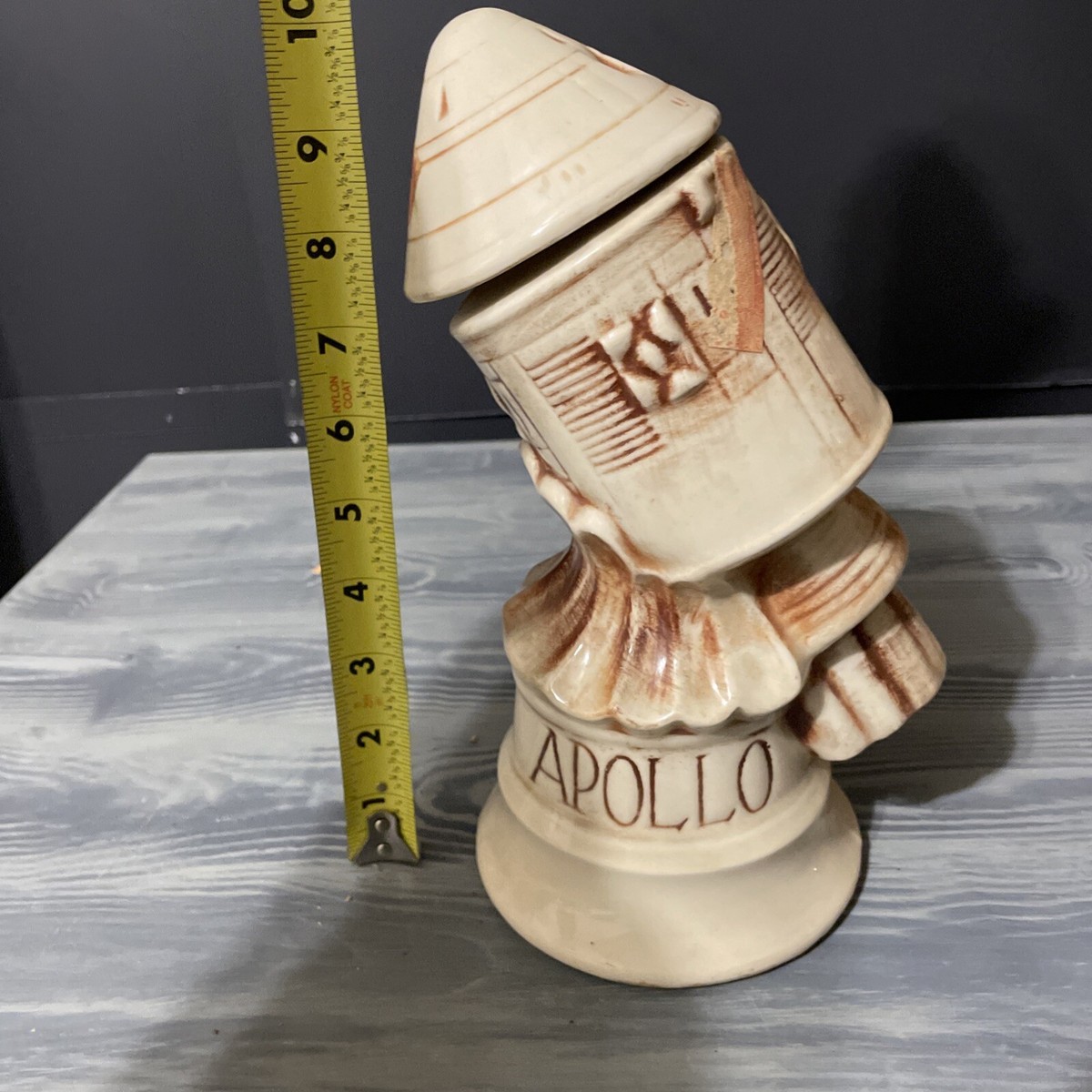 Vintage Apollo 11 EMPTY Ceramic Decanter 1970 NASA Moon Mission