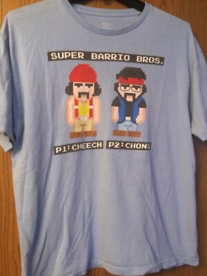 Cheech & Chong -  Super Barrio Bros.  - Blue Shirt - XL - Liquid Blue