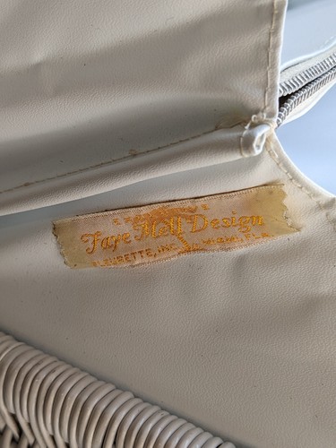 Cartera grande de mimbre Lucite Faye Mell Designs Fleurette of Miami vintage - Imagen 9 de 9