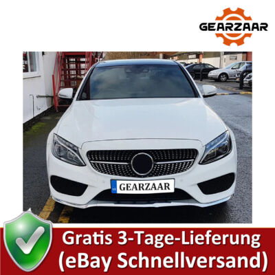 Kühlergrill Glänzendes Silber für Mercedes W205 S205 C205 A205 C43 Nifdkjliv
