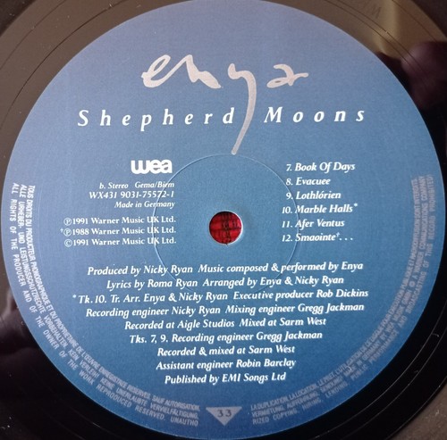 ENYA ** Shepherd Moons ** ORIGINAL 1991 GERMANY LP - Picture 4 of 4