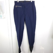 Bogner Pants Womens 10 Large Navy Stirrup Ski Snow Wool Blend Zip Pocket