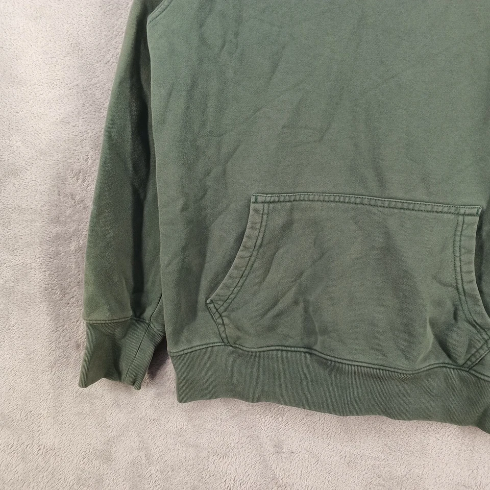 Толстовка с капюшоном пуловер размер большой (12-14) повседневный твердый зеленый французский махровый вязаный хлопок - Изображение 3 из 4