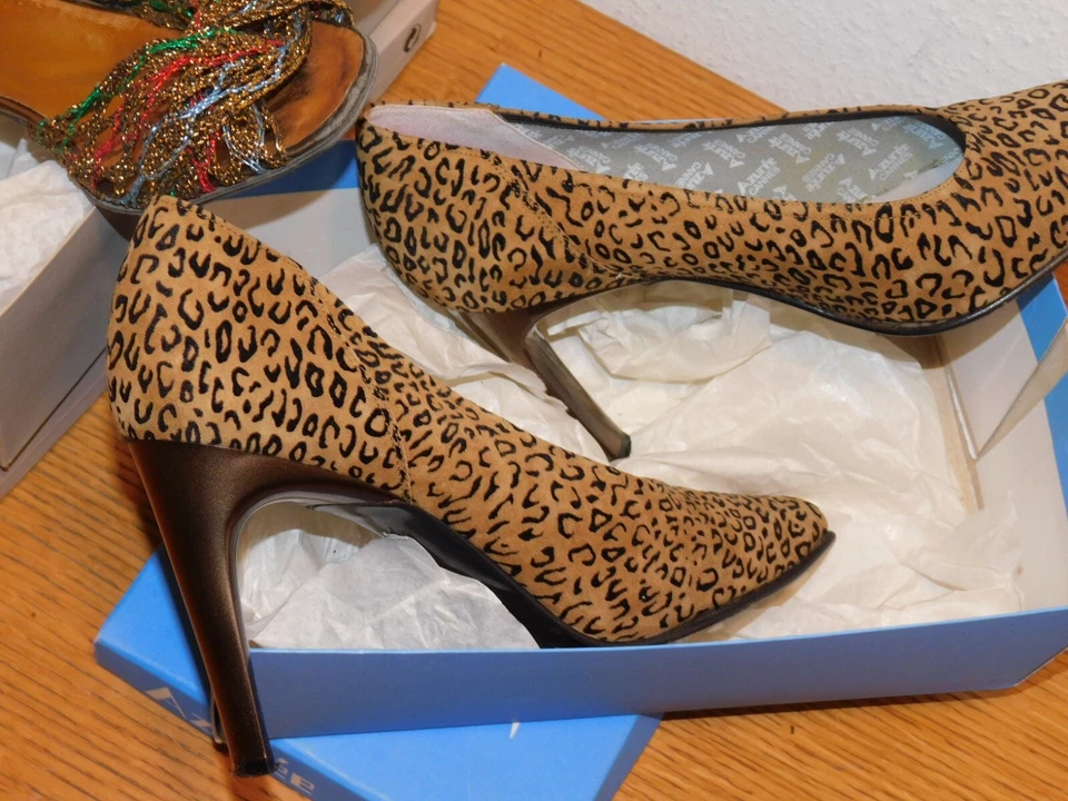 vintage lot CHAUSSURE AZUREE CANNES à talon ESCARPIN daim UK 6-7.5 taille 39 40 - Photo 2/4