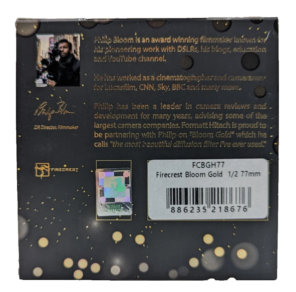 New Formatt Hitech Firecrest Bloom Gold Filter (77mm, 1/2 Density, Gold Frame) - Image 2 of 4