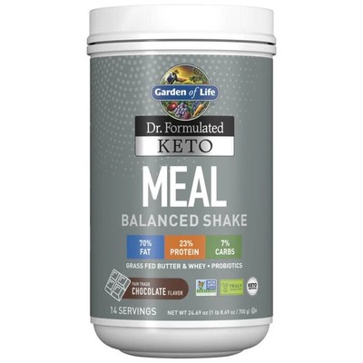 Garden of Life Dr. Formulierte Keto Mahlzeit ausgewogener Shake Schokolade 700g