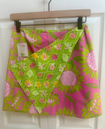 Vintage Lilly Pulitzer White Label JR SZ 16 ~2 4 Reversible Wrap Skirt Waist 29”
