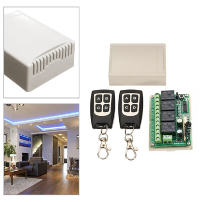 DC 12V 315/433MHz Drahtloser 4 Kanal-Fernbedienung Empfänger Schalter mit Sender