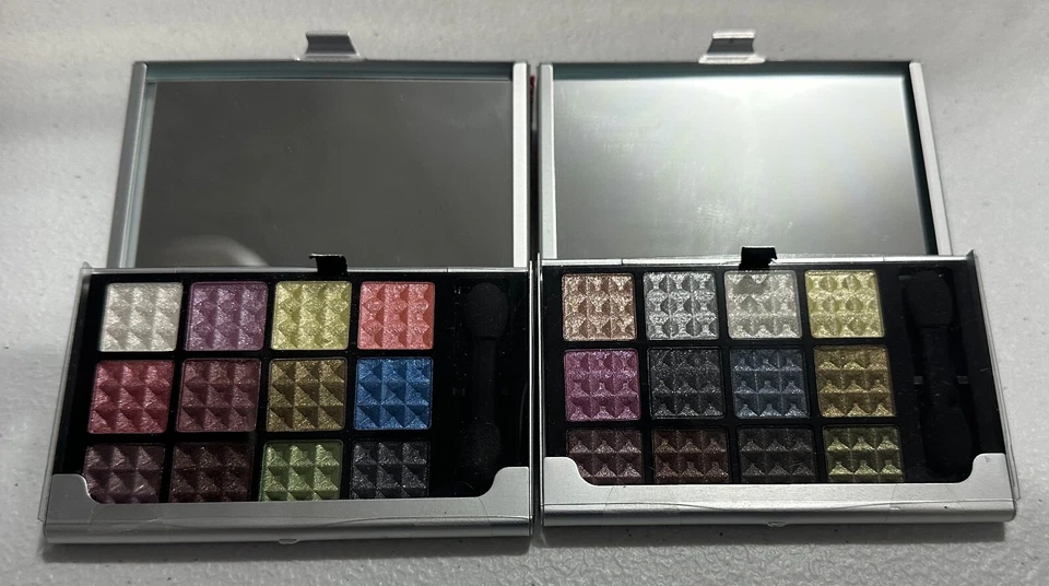 (3) PROFUSION Compact Mirror EYE SHADOW PALETTES 12 Colors (Pink, Blue, Silver) - Image 2 of 2