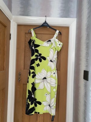 Roman Originals Lime Green White Cold Shoulder Luxe Stretch