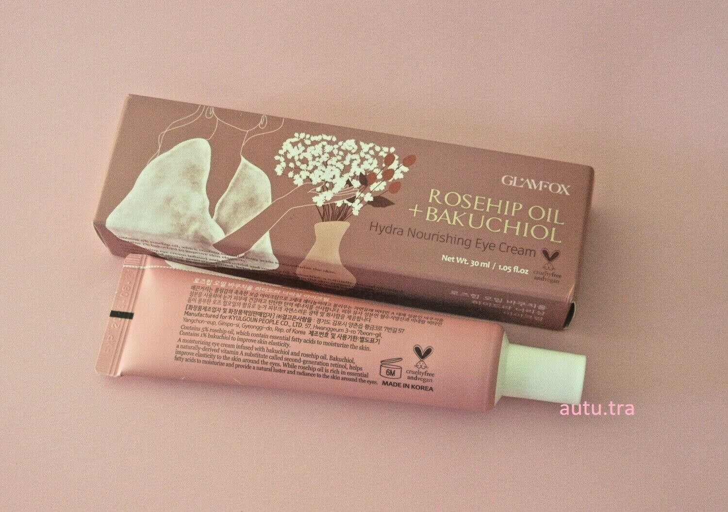 GLAMFOX Rosehip Oil + Bakuchiol Hydra Nourishing Eye Cream 1.05 fl.oz