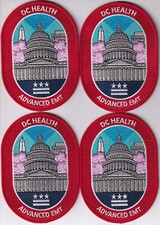 set of 4 DC Health ADVANCED EMT patches Washington DC EMS emergency medical