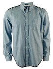 Chambray Blue Casual Button-Down Shirts for Men