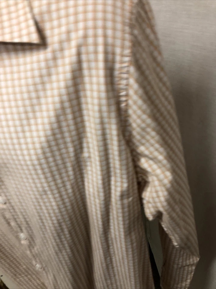 CAMISA INFORMAL HOMBRE AXIST NARANJA/GRIS A CUADROS MANGA LARGA TALLA XL-EUC Foto 2 de 4