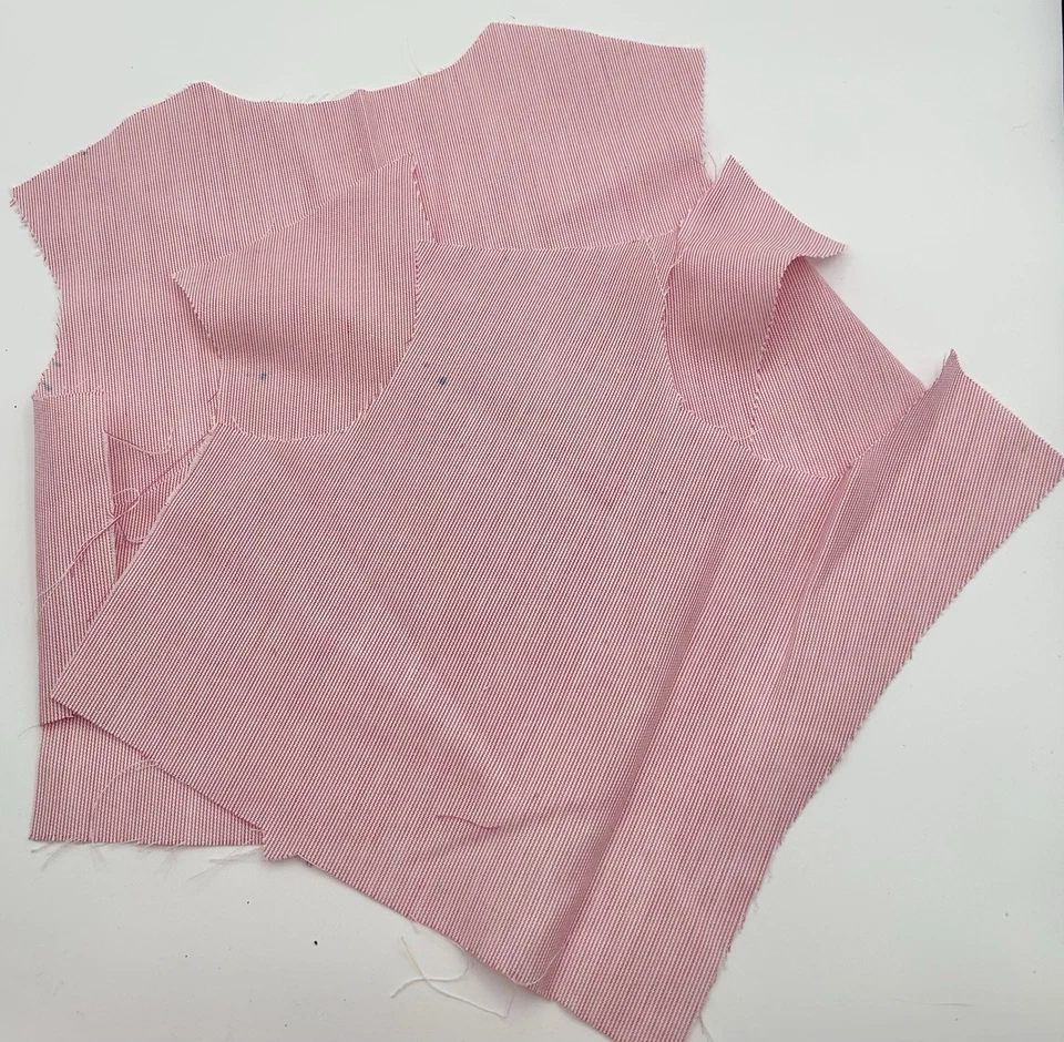 Pink Lines Sewing Fabric Pieces Various Lengths Lot of 14 - Image 2 of 4
