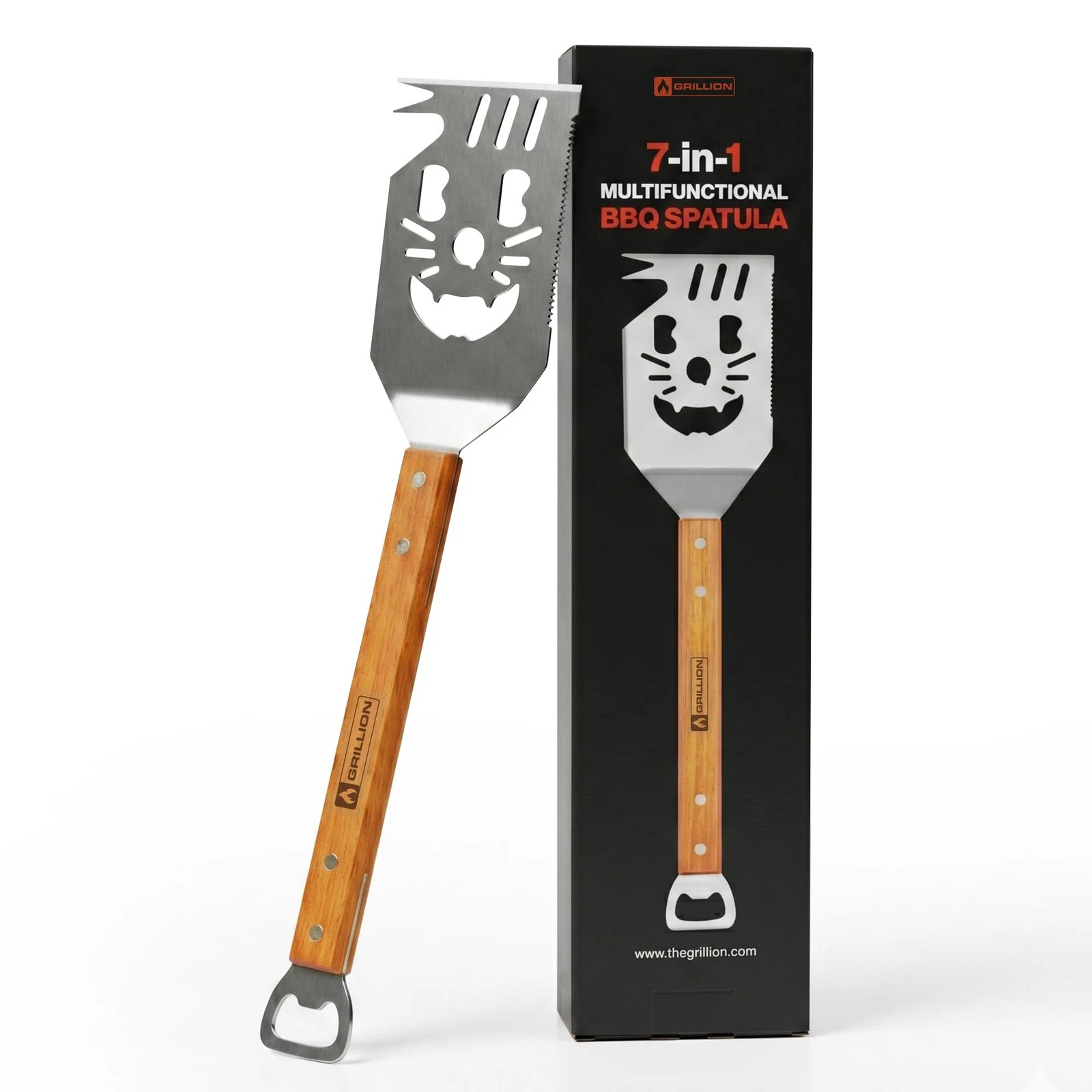 Stainless Steel Grill Spatula for Outdoor Grill, 7-in-1 BBQ Spatulas Turner, ...
