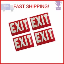 Exit Sign Glow-in-The-Dark Exit Sign, 12 by 8 Inches, Photoluminescent By natrac