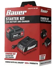 BAUER 20V 5Ah Lithium-Ion Battery and Charger Starter Kit 1907C-B-SK