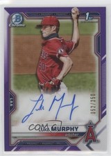 2021 Bowman Draft Chrome Pick Purple Refractor 52/250 Luke Murphy Auto 0xt7