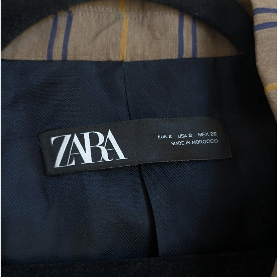 NWOT Zara Brown Striped Oversized Double-breasted Blazer, size S - Image 3 of 4