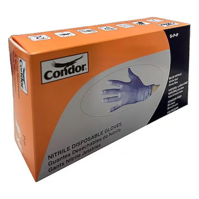 Condor 819Mg8 Disposable Gloves, Food-Grade/Gen Purpose, 4 Mil, Nitrile,