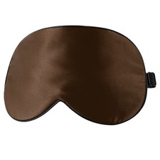 Natural Silk Sleep Mask Blackout Eye Mask with Elastic Straps Brown