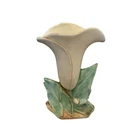 Vintage McCoy Pottery 1940’s Single White Calla Lily Vase Approx 7.5” Tall EUC