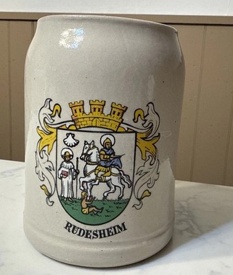 Vintage Original King Rudesheim Ceramic Beer Stein 0.5-liter Mug Germany Man Bar