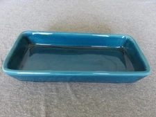 Vallenti  Mid Century Modern Rectangle Beautiful Blue Glaze  Trinket Dish Tray
