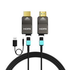8K Detachable Full Fiber Optic Armored HDMI 2.1 Cable 50FT, Ultra High Speed ...