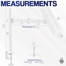 VIVO White Single Laptop Notebook Desk Mount,...