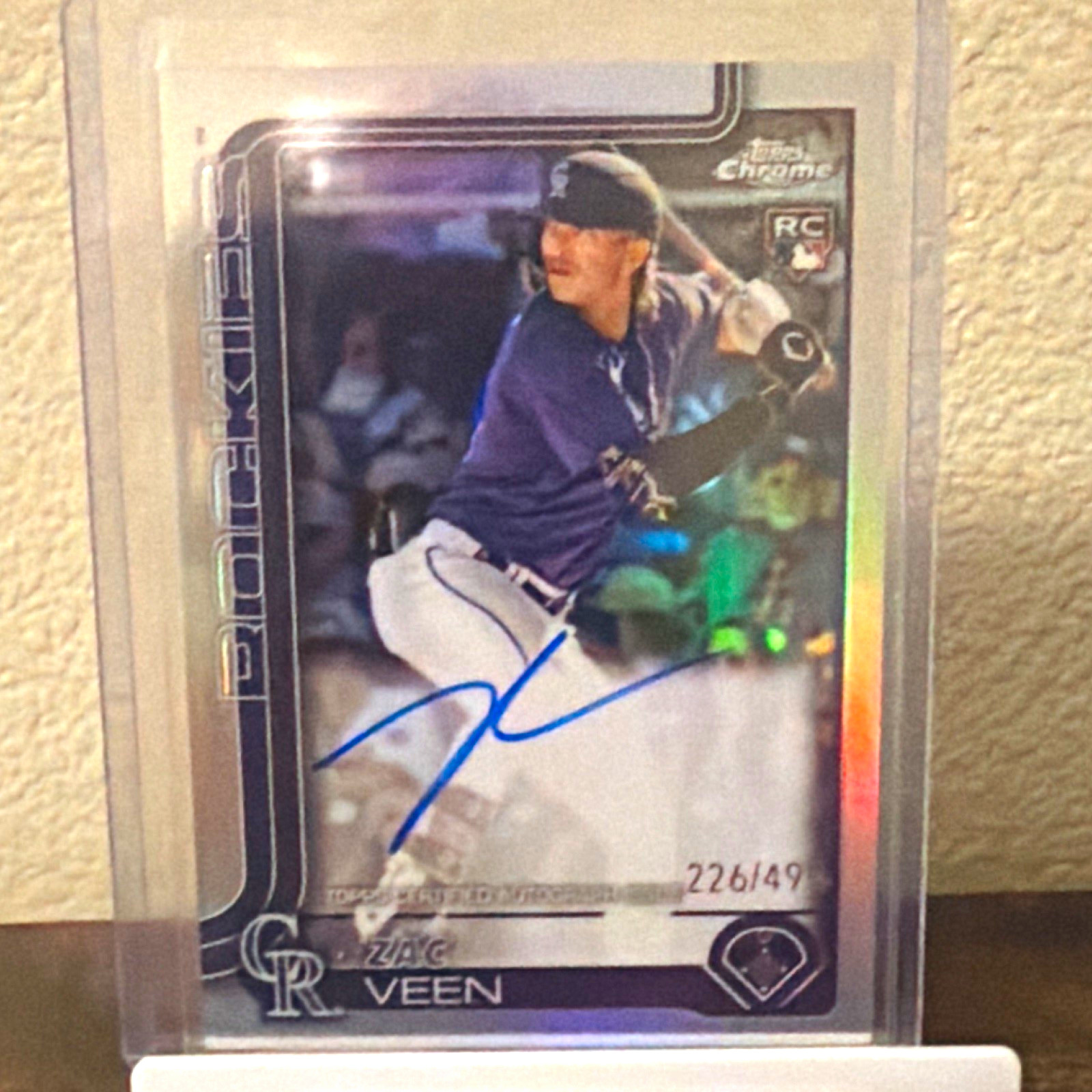 Topps 2025 Chrome Update Zac Veen Rookie Auto Refractor /499 Rockies RA-ZV