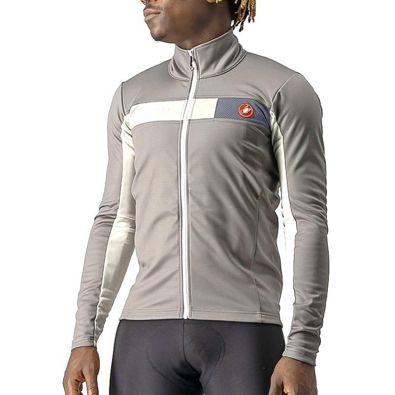 Veste CASTELLI Mortirolo 6S gris pour homme idéale contre le vent