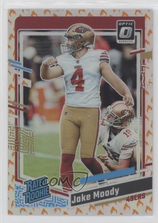 2023 Panini Donruss Optic Rated Rookie Fire Prizm Jake Moody #289 0rj8