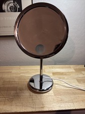 VTG Baci Lighted Vanity Makeup Magnifying Mirror Chrome White Made USA