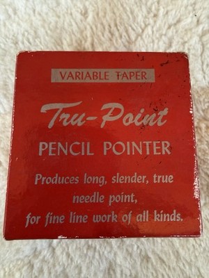 Tru-Point Pencil Pointer Lead Pencil Sharpener Original Box Architecture Vintage