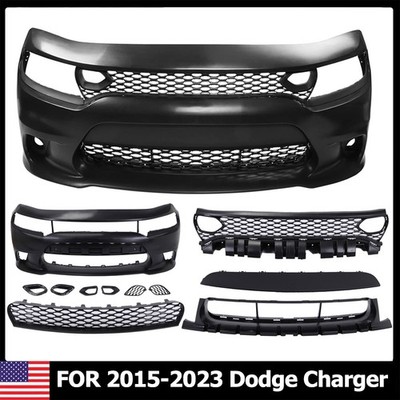 For 2015-2023 Dodge Charger, SRT-8 Hellcat Style Front Bumper w/ Snorkel Grille