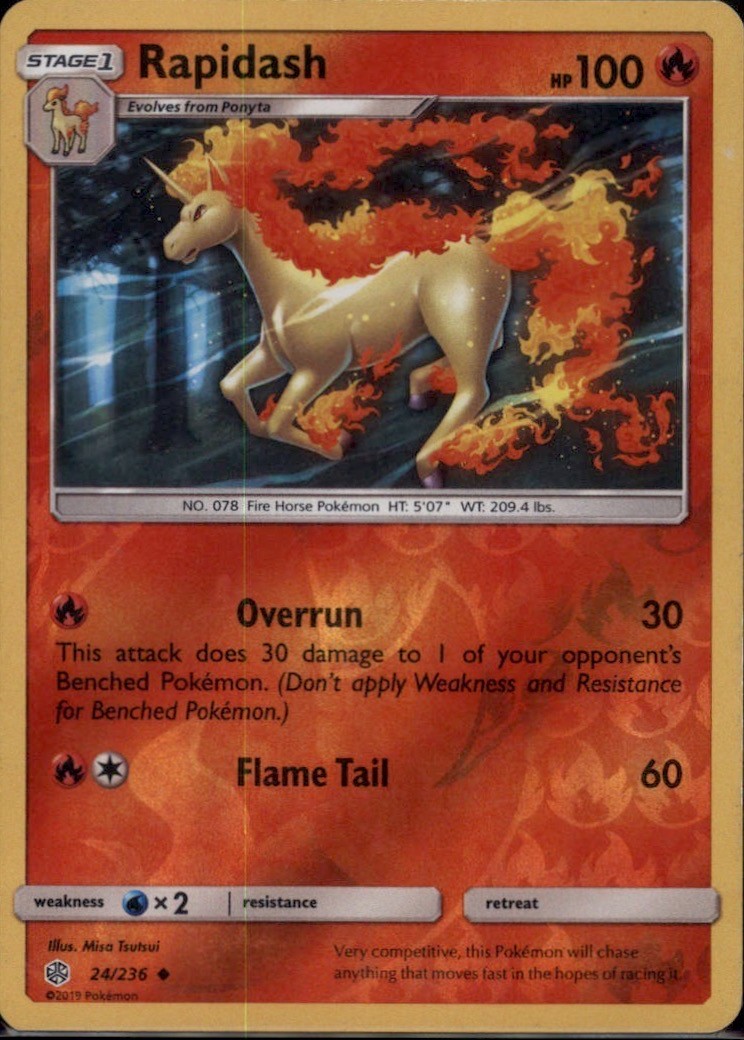 Rapidash Reverse Holo Uncommon SM - Cosmic Eclipse 24/236 NM