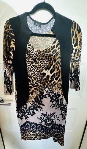 Bali Corp Dress Leopard Animal Print Size 10