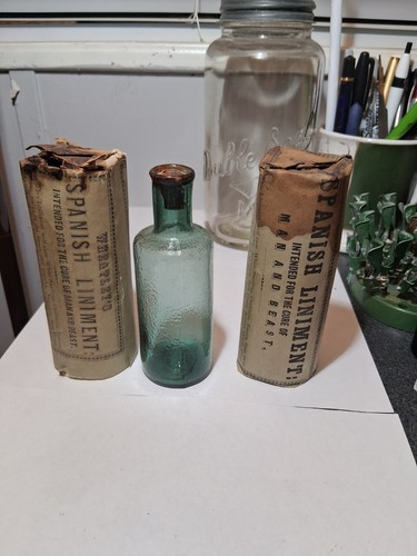 Scarce 1850'S Open Pontil Wheatley's Spanish Liniment In Original ...