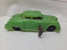 Vintage 5" 1950s Plastic Wind up Toy Car Sedan Green
