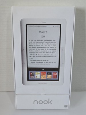 Nook Barnes & Noble 1st Edition E Reader BNRV100 White WiFi 2GB New Open Box