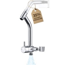High Flow Metal Shower Diverter with Extending Holder - Maximize Water Pressu...