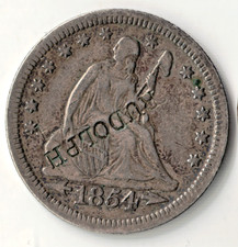 Compteur de flèches quart assis 1854 estampillé "Rudolph" Nevada City, CA