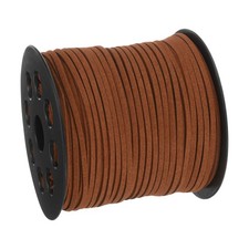 98.43Yard 2.6mm Flat Leather Cord Suede String for DIY Crafts, Red Coffee