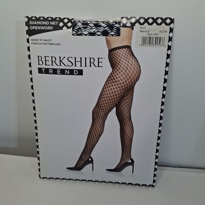 Berkshire Trend Diamond Net Openwork Stockings Black Size 1-2