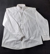 Edwards White Tuxedo Dress Shirt Mens XL 35 Pleated Front Formal Wedding Classic