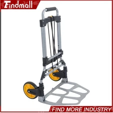 Findmall Alloy Steel Folding Trolley 264 lbs Heavy-Duty Luggage Trolley Cart